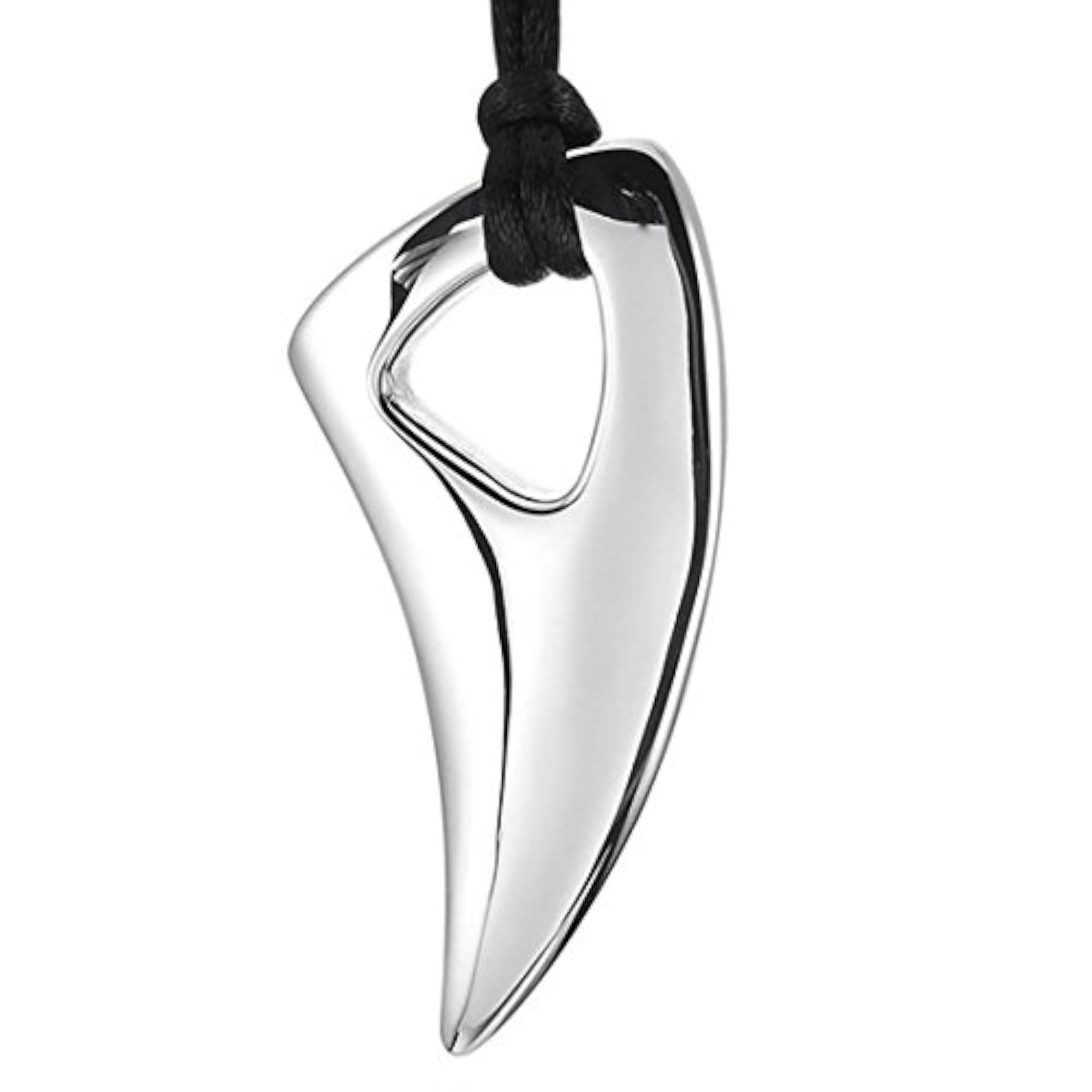 Men's Adjustable Stainless Steel Wolf Tooth Spear Pendant Necklace